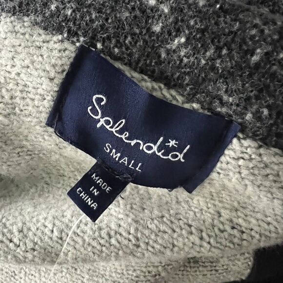 Splendid Womens Size Small Moto Coat biker jacket Gray Black Mock Neck NWT - Picture 6 of 13